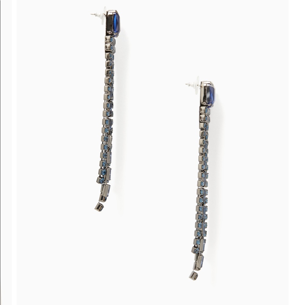 NWT KATE SPADE ♠️ GLITZVILLE CHAIN FRINGE EARRINGS - Picture 4 of 9